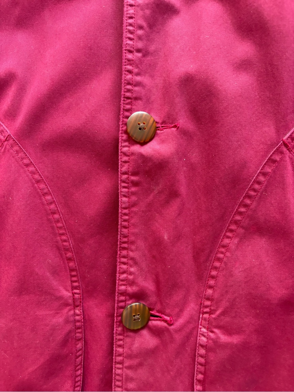 J. Crew Red Cotton Barn Jacket with Tan Corduroy Collar - Picture 3 of 16